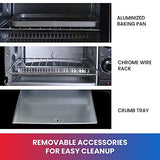 Toaster Oven 4 Slice Small Compact Kitchen Appliance | Pizza Black Stainless Steel Koolatron