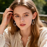 Silver Drop Earrings for Women Teardrop Leverback Dangle Earrings Jewelry