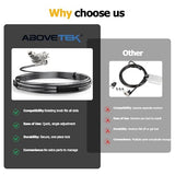AboveTEK 3-in-1 Universal Laptop Cable Lock, Professional Laptop Security Lock with 2 Keys, Cut-Resistant Steel Locking Cable with 360° Rotating Head, Compatible with K-Slot, Nano & Wedge Slot