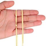 Nuragold 14K Real Yellow Gold Herringbone Chain Flexible Necklace