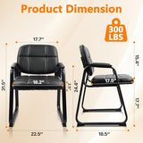 Waiting Room Guest Chair with Bonded Leather Padded Arm Rest for Office Reception