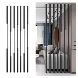 7-Piece Indoor Black Room Divider - Floor to Ceiling Metal Partit Sn for Bedroom, Office, CubicDecor, DIY Room Separat Solut
