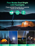 SOXONO Solar Charger Power Bank, PD 20W Fast Charging External Batter, 40000mAh Portable Phone Charger Built in 4 Cables with Dual Bright Flashlights for Camping, Hiking, and Outdoor Use（Green）