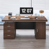 Executive Desk with 3 Drawers, with Storage Cabinet,Rustic Computer Writing Desk,File Drawer