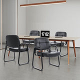 Big & Tall Waiting Room Guest Chair with Bonded Leather Padded Arm Rest and Sled Base for Office