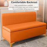 Waiting Room Chairs, Reception Bench Chairs with Storage Space, PU Reception Area Furniture with Backrest for Office