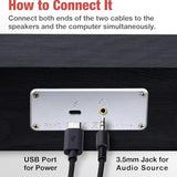 3.5mm Aux Connection, USB Powered PC Speakers for Desktop Monitor, Laptop, Tablets