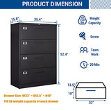 File Cabinet with Lock, 4 Drawer Large Metal Filing Cabinet,Home Office Lockable Storage Cabinet for Hanging Files