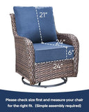 ACTREST Luxury 6-Inch Outdoor Seat Cushions - 24x24 Water&UV&Fade Resistant 1 Set