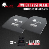 WOLF TACTICAL Weight Vest Plates - 5.75/8.75/14.5/19.75LB Pairs - WODs, Strength Training, Running, Heavy Workouts
