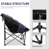 Northroad XXL Camping Moon Chair,Oversized Round Chair,Folding Padded Saucer w/Side Pocket,500lbs Capacity for Outdoor Hiking Fishing Picnic Lawn,Purple&Grey