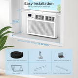 Electactic Window Air Conditioner 10,000 BTU, Air Conditioner Window Unit Up to 450 Sq.Ft,3 Fan Speeds,Easy Install,Energy Efficient,Washable Filter,White