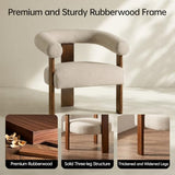 VKNOW Barrel Accent Chairs Set of 2 with Armrests and Walnut Wood Legs