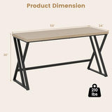 Giantex 10 FT Conference Table for 8-10 People, Modern 48" D x 118" W Large Meeting Table with Z-Shaped Metal Leg, Boardroom, Grey Oak