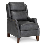 KISLOT Faux Leather Pushback Recliner Chair with Rivet Trim, Vintage Manual Accent Armchair