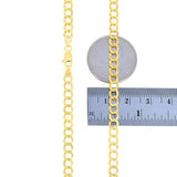Nuragold 10K Real Yellow Gold Cuban Curb Solid Italian Link Chain Necklace