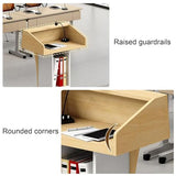 Podium Lectern Stand, Wooden Podium Stand with Wheels, Stable Pulpit with Privacy Pane