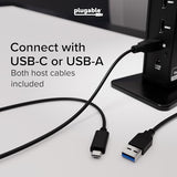 Plugable USB 3.0 and USB-C Universal Laptop Docking Station with 2 HDMI Ports for Windows, Mac (Driver Required