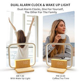 Sunrise Alarm Clock with Wireless Charging Desk Touch Lamp 3 Level Dimmable Wake-up Light Bedside Lamps for Bedroom Living Room
