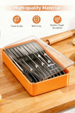 MAD SHARK 2-in-1 Detachable Knife Block & Silverware Organizer, Drawer Knife Holder for 10 Knives, No Knives