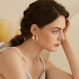 Gacimy 14K Gold Plated Hoop Earrings for Women 14k Real Gold Plated, 5mm Thick Medium Hoops Earrings for Women 30mm
