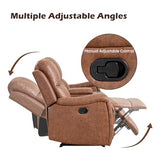 Faux Leather Manual Reclining Sofa Furniture Set, Manual Recliner Chair