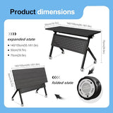 Folding Conference Room Tables, Modern Large Flip Top Mobile Meeting Tables