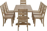 Crosley Furniture Joanna 9-Piece Modern Farmhouse Dining Table Set for 8 with Ladderback Chairs, Rustic Brown
