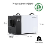 Waykar 216 Pint Crawl Space Dehumidifier with Pump & Drain Hose for Basements