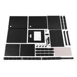CRYBY AV Cart, 77lbs Rolling Projector Utility Cart Carbon Steel Mobile Storage Cart with Locking Cabinet, Keyboard Tray & Power Strip