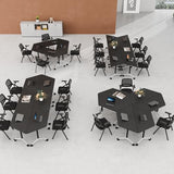 Usosidam Folding Conference Room Table with Wheels, Modular Mobile