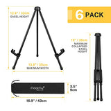 Magicfly 6 Pack Tabletop Easel, Black Steel Table Top Easels for Display, Adjustable & Portable Tripod Easel with 6 Storage Bags, for Signs, Posters, Holds 5 lbs