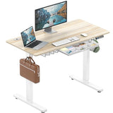SHW 48-Inch Electric Height Adjustable Standing Desk with Drawer