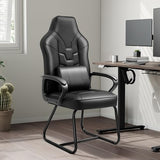 Leather Office Guest Chair No Wheels High Back Computer Reception Chairs