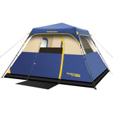 FanttikOutdoor Zeta C4 Pro Camping Tent 4 Person Instant Cabin Tent Setup in 60 Seconds with Rainfly & Windproof Portable with Carry Bag for Family Camping & Hiking, Upgraded Ventilation, Navy Blue