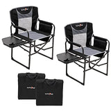 SUNNYFEEL Camping Directors Chair, Heavy Duty,Oversized Portable Folding Chair with Side Table, Pocket for Beach, Fishing,Trip,Picnic,Lawn,Concert Outdoor Foldable Camp Chairs