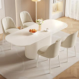 HOTICKME 86.61" Oval Dining Table for 8, Rectangular Dinner Table 8 Seater