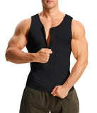 Nebility Compression Shirt Men Tank Top Compression Undershirt Mens Shapewear Body Shaper Waist Trainer Tummy Control Vest, Black - Large