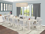 Luxe by East West Furniture X12X2-00W-27-13 Pieces Extendable Dining Set Includes a Rectangle Xtenczar Dining Table and 12 Light Gray