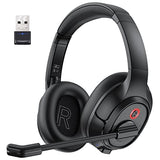 EKSA Wireless Headset with Mic for Work, Bluetooth 5.0 Headset with AI-Powered Noise Cancelling Microphone