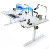 FEZIBO 71 x 37 Inch Electric Standing Desk with Integrated Dual-Beam & Cable Management