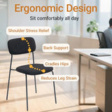 Sidanli Stackable Waiting Room Chairs, Armless Upholstered Guest Chairs Set of 4 with Comfotable Cushion