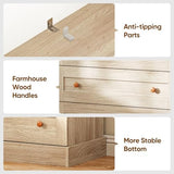 Vyre 71" Tall Farmhouse Bookshelves with Glass Doors and Drawers