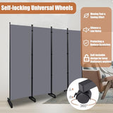 Room Divider Portable 88'' Partition Room Dividers and Folding Privacy Screens 4 Panel Wall Divider for Room Separation