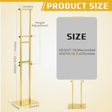 3 Pcs Gold Wedding Poster Board Holder Stand Height up to 80" Heavy Duty Welcome Sign Stand Double Sided Easel Holder