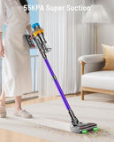 Cordless Vacuum Cleaner, 650W 55KPA 70Min Powerful Vacuum Cleaners for Home, Self-Standing Stick Vacuum Cordless Rechargeable/ Anti-Tangle/OLED Screen/1.8L Cup for Home Pet Hair/Carpet/Hardwood Floor