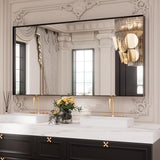 LOAAO Black Bathroom Mirror 84"X32" | Tempered Glass