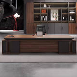 ZYUHANG 94 inch Luxury L Shaped Executive Desk with 4 Drawers