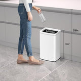 6.6 Gallon/25L Stainless Steel Square Trash Can, Large Capacity Kitchen Garbage Can, Business Trash Bin