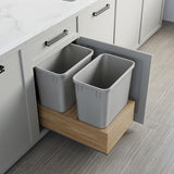 Dowell Double 35Qt Undermount Trash Pull-Out Waste Container with Full Extension Soft-Close Slides